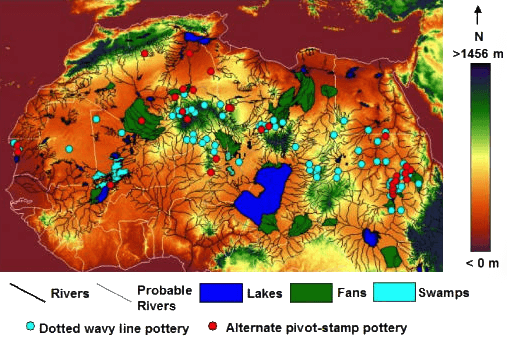 Egypt - Sahara Lake and Rivers Map